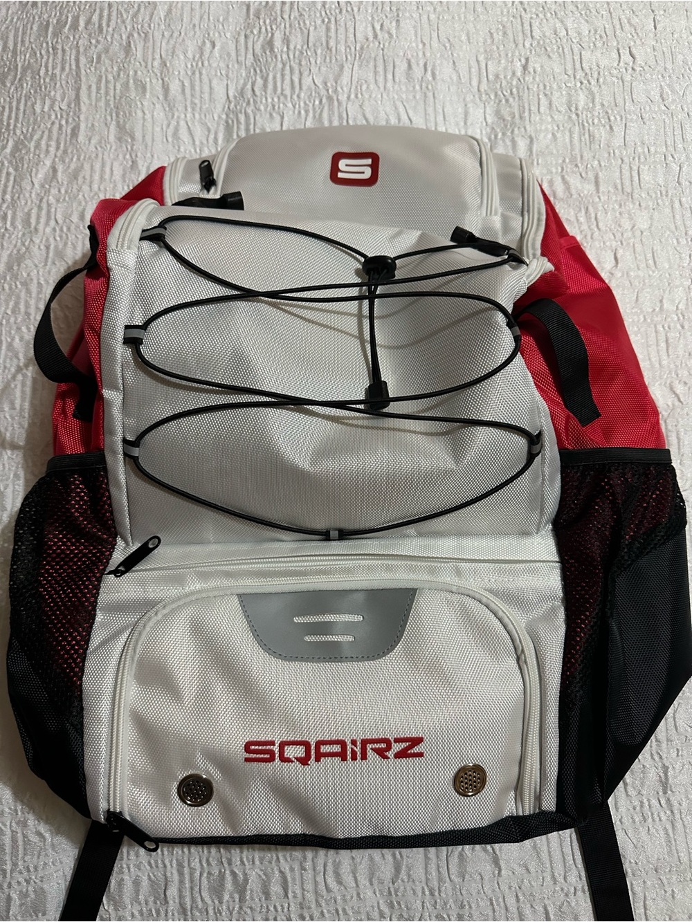 Sqairz Red & White Sport Backpack